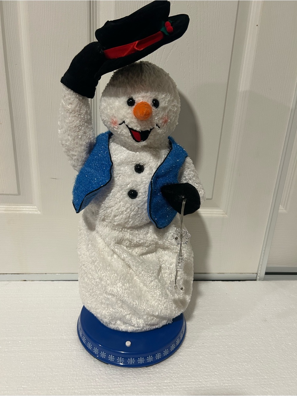 Vintage 2003 Gemmy Snowflake Spinning Snowman Animated Snow Miser-Semi work READ